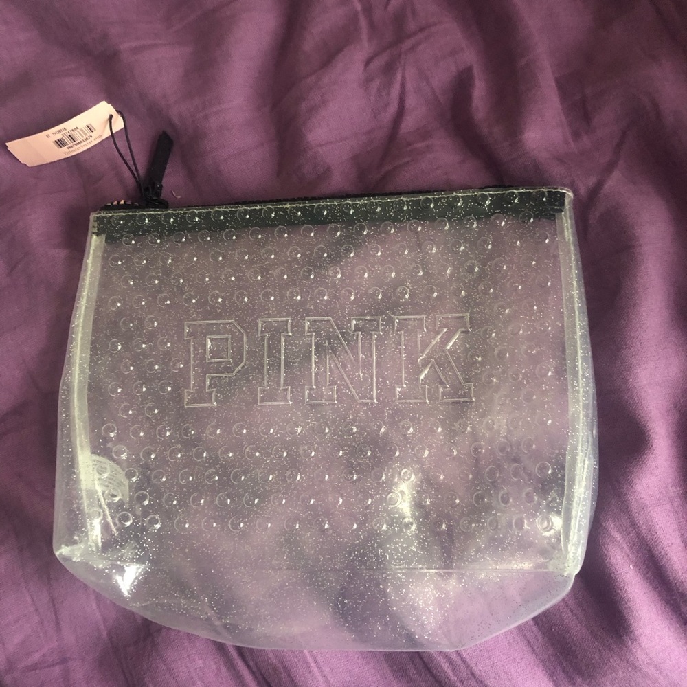 Victoria secret pink clear shower bag NWT